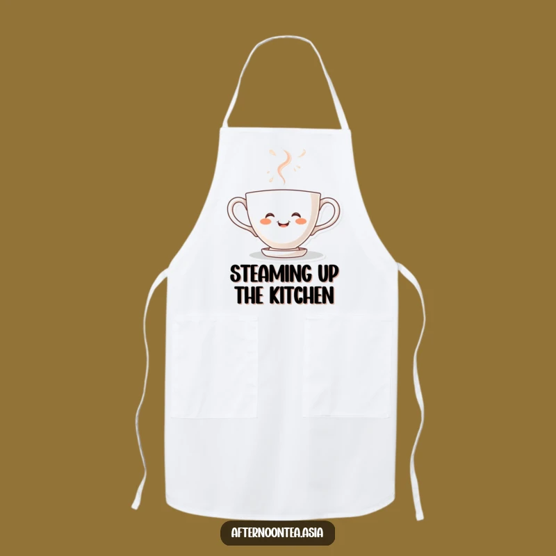 Funny Kawaii Teacup Apron: Steaming with Kitchen Joy, Perfect Chef Gift