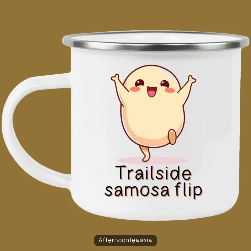 Funny Outdoor Samosa Mug: Cartwheeling Adventure, Durable Funny Gift