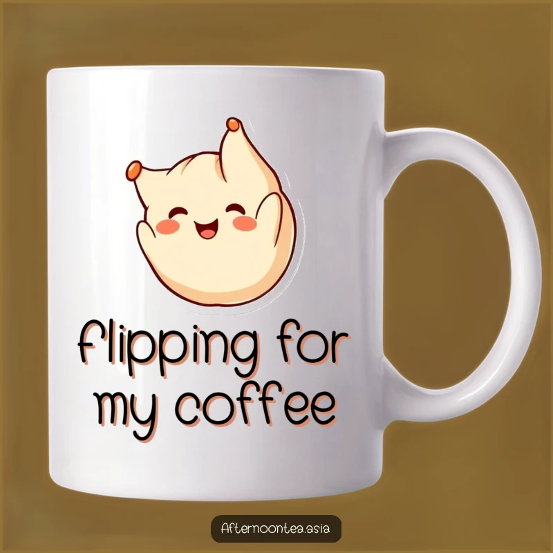 Funny Kawaii Dumpling Mug: Somersaulting with Joy, Perfect Gift