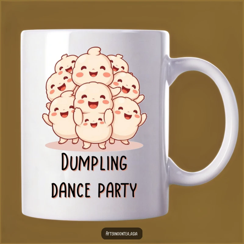 Funny Dumpling Lover Mug: Smiling Pile Jigging, Hilarious Foodie Funny Gift