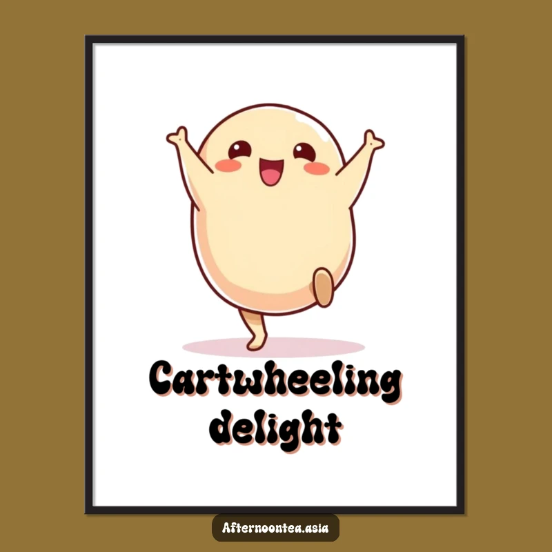 Funny Digital Samosa Art: Cartwheeling Character, Instant Funny Gift Download