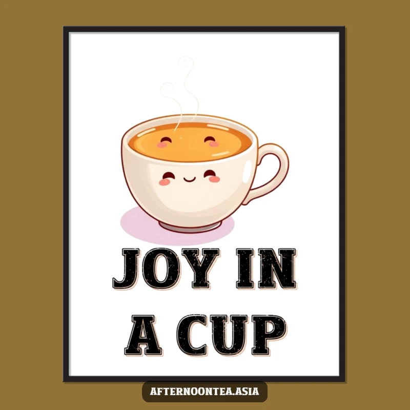 Funny Digital Chai Art: Joyful Steaming Cup Decor, Instant Funny Gift Download