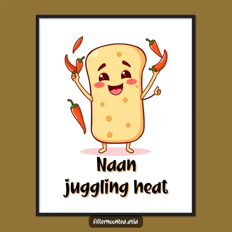 Funny Digital Naan Art: Juggling Character, Instant Funny Gift Download