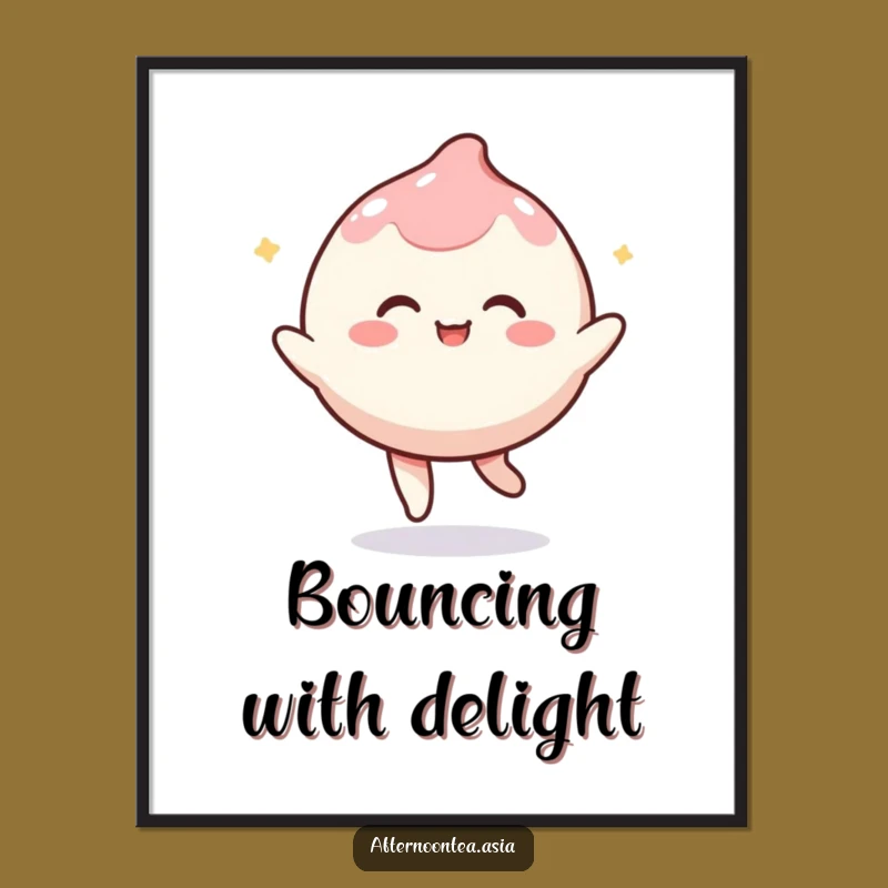 Funny Kawaii Mochi Digital Art: Bouncing Joy, Instant Playful Gift