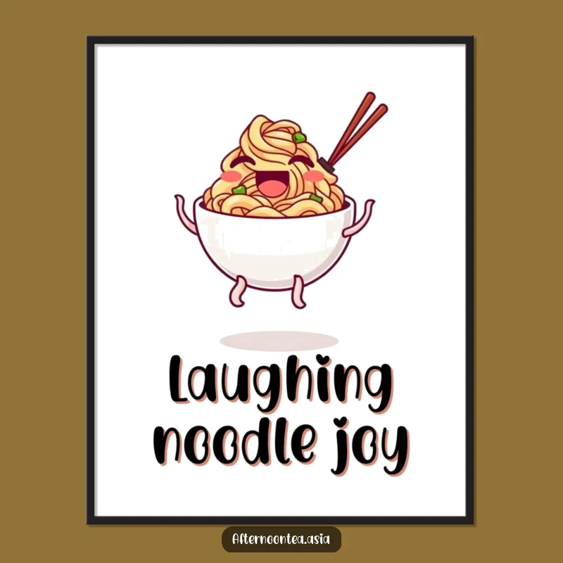 Funny Digital Noodle Art: Wobbly Bowl Character, Instant Funny Gift Download