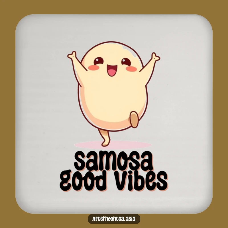 Funny Samosa Coaster Set: Cartwheeling Decor, Cute and Funny Gift Tableware