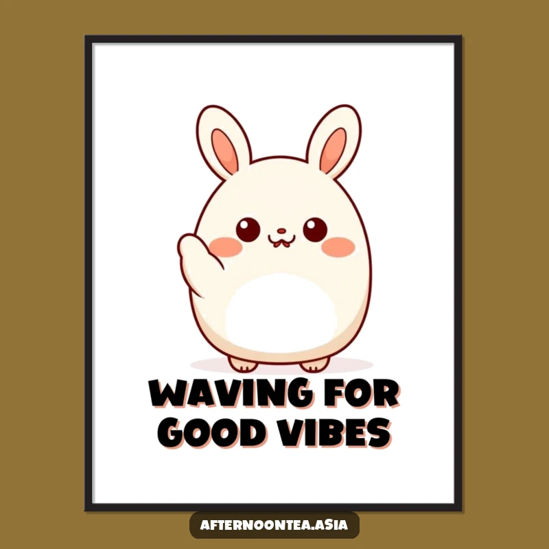 Funny Kawaii Bao Bun Poster: Waving Art, Unique Wall Decor Gift