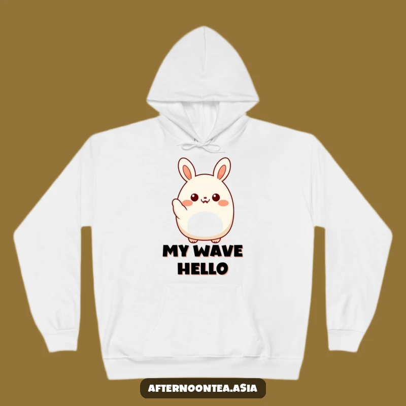 Funny Kawaii Bao Bun Hoodie: Waving in Comfort, Cozy Gift