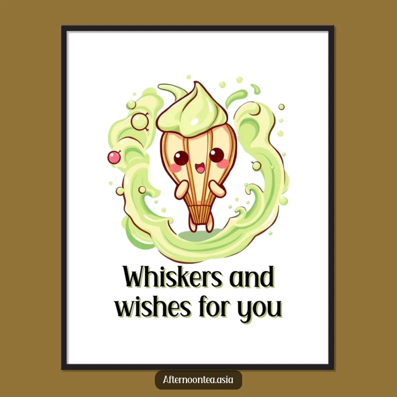 Funny Free Printable Wall Art: Frothy Matcha Whisk, Abstract Downloadable Decor!