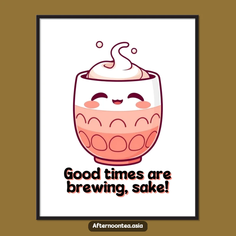 Funny Free Printable Wall Art: Zen Sake Cup, Peaceful Downloadable Decor!