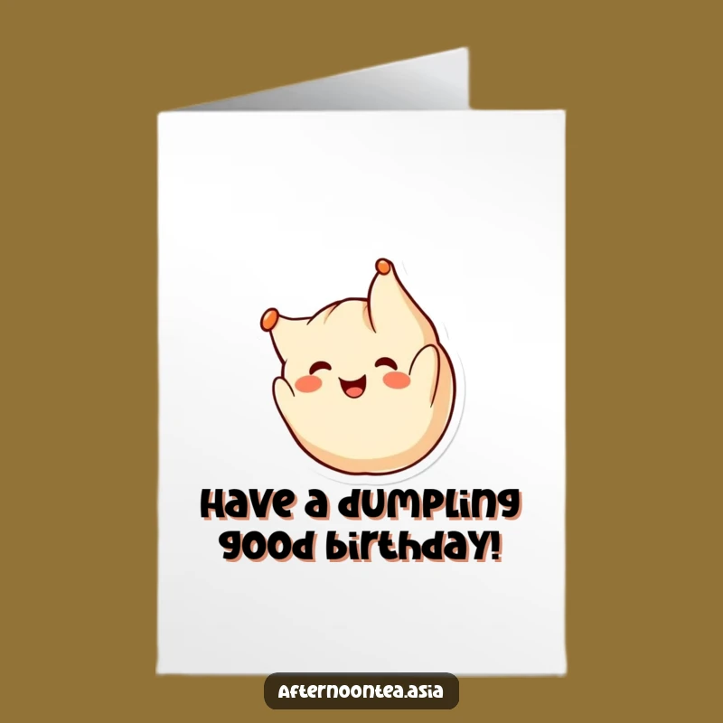 Free Printable Birthday Dumpling Card: Kawaii Somersault Fun, Funny Downloadable Gift