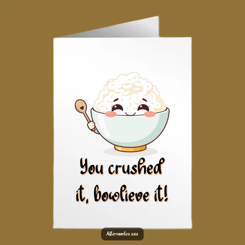 Free Printable Congrats Card: Happy Rice Bowl, Cheerful Downloadable Gift!