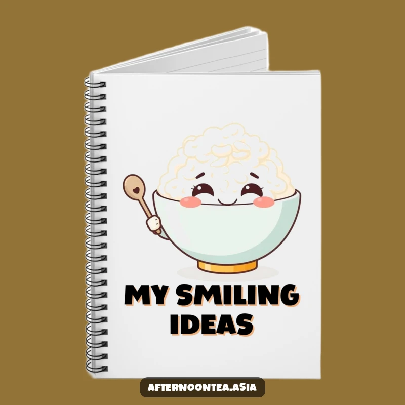 Funny Kawaii Rice Bowl Notebook: Smiling Notes, Creative Gift