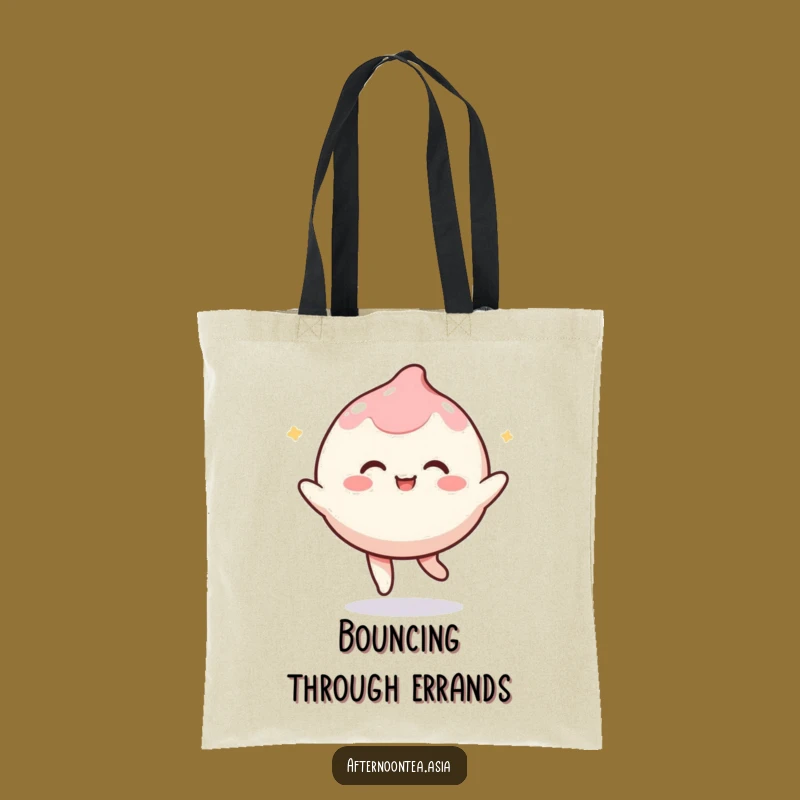 Funny Kawaii Mochi Tote Bag: Bouncing Fun, Handy & Cute Gift